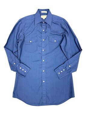 SHEPLERS Men’s VINTAGE Western Snap Button Long Sleeve Shirt | Size 14.5/32